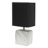 ALL THE RAGES INC Simple Designs LT2071-WOB  Petite Marbled Ceramic Table Lamp, 11-13/16inH, Black Base/White Shade