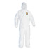 SMITH AND WESSON KleenGuard™ 44324 A40 Elastic-Cuff and Ankles Hooded Coveralls, X-Large, White, 25/Carton