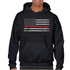Thin Blue Line RFLG-H-BIG-LOGO-BLACK-XL Men's Hoodie - Classic Thin Red Line