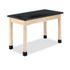 DIVERSIFIED WOODCRAFTS, INC. Spaces™ P7102BK36N Classroom Science Table, 48w x 24d x 36h, Black ChemGuard High Pressure Laminate (HPL) Top, Oak Base