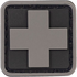 North American Rescue ZZ-1082 Med Cross Patch - Black/Gray - 1''x1''