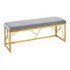 LUMISOURCE, LLC BC-FOLIA AUVGY LumiSource Folia Glam Metal Bench, Gray/Gold