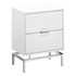 MONARCH PRODUCTS I 3490 Monarch Specialties Retro 2-Drawer Accent Table, Rectangular, White/Chrome