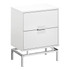 MONARCH PRODUCTS Monarch Specialties I 3490  Retro 2-Drawer Accent Table, Rectangular, White/Chrome