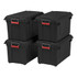 IRIS USA, INC. Iris 585750  Weathertight Plastic Storage Containers With Latch Lids, 15 3/8in x 16in x 30in, Black, Case Of 4