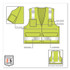 TENACIOUS HOLDINGS, INC. ergodyne® 21425 GloWear 8250Z Class 2 Surveyors Zipper Vest, Polyester, Large/X-Large, Lime