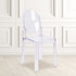 FLASH FURNITURE 4OWGHOSTBACK18  Ghost Chairs With Oval Backs, Transparent Crystal, Pack Of 4 Chairs