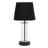 ALL THE RAGES INC Simple Designs LT2081-BOB  Encased Metal Table Lamp, 16-15/16inH, Black Shade/Black And Clear Base