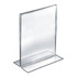 AZAR DISPLAYS 152716  Acrylic Vertical 2-Sided Sign Holders, 11inH x 7inW x 3inD, Clear, Pack Of 10 Holders