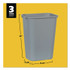RUBBERMAID COMMERCIAL PROD. 295700GY Deskside Plastic Wastebasket, 10.25 gal, Plastic, Gray