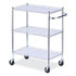 ALERA SW333018SR Three-Shelf Wire Cart with Liners, Metal, 3 Shelves, 600 lb Capacity, 34.21" x 18" x 40", Silver