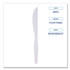 BOARDWALK KNIFEMWPSBX Mediumweight Polystyrene Cutlery, Knife, Plastic, White, 100/Box
