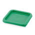 Secure food items inside your storage containers with help from these Cambro Square Polyethylene Food Storage Lids. The lids are made of dependable polyethylene and are flat, allowing you to stack containers in your refrigerator.  Made of strong and durable polyethylene.  Flat surface for easy stacking.  Allows a space for labeling.  Designed for use with 2 qt or 4 qt containers.