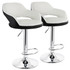 MEGAGOODS, INC. Elama 995116710M  Adjustable Faux Leather Bar Stools, White/Black/Chrome, Set Of 2 Stools