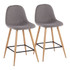 LUMISOURCE, LLC B24-PEB NACHAR2 LumiSource Pebble Counter Stools, Natural/Charcoal, Set Of 2 Stools