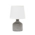 ALL THE RAGES INC LT2080-GRY Simple Designs Mini Bocksbeutal Concrete Table Lamp, 9-7/16in, White Shade/Gray Base