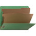 SP RICHARDS Nature Saver SP17373  Letter  Classification Folder - 8 1/2in x 11in - End Tab Location - 2 Divider(s) - Green - - 10 / Box