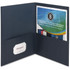 SP RICHARDS Business Source 78492  Letter Recycled Pocket Folder - 8 1/2in x 11in - 100 Sheet Capacity - 2 Inside Front & Back Pocket(s) - Paper - Dark Blue - 35% Recycled - 25 / Box