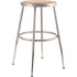 The height-adjustable stools suit a variety of work spaces, making them a great addition to art studios, home economics classrooms or science labs. The masonite and steel stools are built for long-lasting use.  Great for classrooms and other settings that involve hands-on activities.  Metal seat with chip-resistant Masonite board insert secured with 8 rivets.  Adjustable stools move the seat height up or down as needed.  Foot rings, welded to each leg at 4 points, provide additional support and comfort, especially when seated at height.  Assembly required.  Height adjustable from 19in to 26 1/2in, helping you adapt to a variety of tasks and spaces.  Gray seat and frame.  Overall dimensions 14in x 19in x 26.5in.  Tested to meet ANSI/BIFMA Performance Standards - Manufacturer testing has been conducted on this product to meet specific performance requirements and safety standards set forth by the American National Standards Institute (ANSI) and the Business and Institutional Furniture Manufacturers.