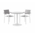 KENTUCKIANA FOAM INC 840031925350 KFI Studios Eveleen 3-Piece Outdoor Patio Set, 33-13/16inH x 36inW x 36inD, White Table, Black Chairs