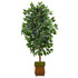 NEARLY NATURAL INC. T2563 Nearly Natural Ficus 51inH Artificial Plant With Metal Planter, 51inH x 21inW x 19inD, Green/Brown
