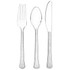 AMSCAN 8016.86  8016 Solid Heavyweight Plastic Cutlery Assortments, Clear, 80 Pieces Per Pack, Set Of 2 Packs