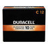 Duracell Coppertop C all-purpose alkaline batteries are not only dependable, they're long-lasting. With a guarantee of 10 years in storage, you can rest assured they will be ready when you need them during storm season or power outages. Duracell Coppertop batteries deliver reliable power to your everyday devices throughout the home, like toys, remote controls, flashlights, calculators, clocks and radios, wireless mice and keyboards, and more. Coppertop batteries are available in AA, AAA, C, D, and 9V sizes. Duracell guarantees these batteries against defects in material and workmanship. Should any device be damaged due to a battery defect, we will repair or replace it at our option. From storm season to medical needs to the holidays, Duracell is the #1 trusted battery brand.  LONG-LASTING BATTERIES DESIGNED FOR DEPENDABILITY: Duracell Coppertop alkaline batteries deliver the lasting power and performance you can count on for electronic devices throughout the home or on-the-go.  RELIABLE POWER: As a general-purpose battery, the Duracell Coppertop C alkaline battery is made to power everyday devices throughout the home, like toys, remote controls, flashlights, clocks and radios, portable electronics, and more.  GUARANTEED FOR 10 YEARS IN STORAGE: Duracell guarantees each Coppertop C alkaline battery to last 10 years in storage, so you can be confident these batteries will be ready when you need them.  QUALITY ASSURANCE: With Duracell batteries, quality is assured as every Duracell product is guaranteed against defects in material and workmanship.  #1 TRUSTED BATTERY BRAND: From storm season to medical needs to the holidays, Duracell is the #1 trusted battery brand  Coppertop is available in Double A (AA), Triple A (AAA), C, D, and 9V sizes.  Box of 12 Batteries