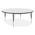 CORRELL, INC. 60DERD80954P Markerboard Activity Tables, Round, 60" x 19" to 29", White Top, Black/Silver Legs, 4/Pallet