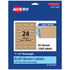 AVERY PRODUCTS CORPORATION 94220-KMP50 Avery Kraft Permanent Labels With Sure Feed, 94220-KMP50, Rectangle, 1in x 2in, Brown, Pack Of 1,200