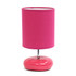 ALL THE RAGES INC Simple Designs LT2005-PNK  Stonies Stone-Look Table Lamp, 10-1/4inH, Pink Shade/Pink Base