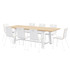 KENTUCKIANA FOAM INC 840031922700 KFI Studios Midtown Dining Table With 8 Chairs, Natural/White Table, White Chairs