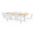 KENTUCKIANA FOAM INC KFI Studios 840031922700  Midtown Dining Table With 8 Chairs, Natural/White Table, White Chairs