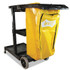 IMPACT PRODUCTS, LLC 6850 Janitorial Cart, Plastic, 3 Shelves, 1 Bin, 20.5" x 48" x 38", Yellow