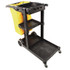 IMPACT PRODUCTS, LLC 6850 Janitorial Cart, Plastic, 3 Shelves, 1 Bin, 20.5" x 48" x 38", Yellow