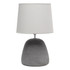 ALL THE RAGES INC Simple Designs LT2058-GRY  Round Concrete Table Lamp, 16-1/2inH, Gray Shade/Gray Base