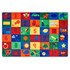 If you want to add a colorful piece to your playroom or classroom space, look to this Carpets for Kids Rectangle Activity Rug. The decorative rug helps offer children a special space to learn and play and is made of soft and dependable nylon.  Nylon offers a soft feel and stands up over time.  KIDply Backing System helps offer stability and flexibility.  True Stain Blocker Technology helps prevent stains.  Backed by the manufacturers lifetime limited Abrasive Wear warranty.  Decorative design offers upper and lower case letters with matching icons, numbers and shapes to help encourage educational growth.