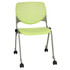 KFI FURNITURE, LLC CS2300-P14LIMEGRN KFI Studios KOOL Stacking Chair With Casters, Lime Green/Silver