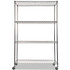 ALERA SW604818SR NSF Certified 4-Shelf Wire Shelving Kit with Casters, 48w x 18d x 72h, Silver