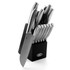 GIBSON OVERSEAS INC. 995101074M Oster Edgefield 14-Piece Stainless-Steel Cutlery Knife Set With Knife Block, Silver/Black