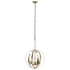 ALL THE RAGES INC Lalia Home LHP-3010-AB  3-Light Hanging Metal Globe And Clear Glass Ceiling Pendant, 18inW, Antique Brass