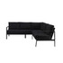 LINON HOME DECOR PRODUCTS, INC OFDP2864 Linon Abilene Aluminum Outdoor Sectional Sofa, 31-1/4inH x 77-1/2inW x 78-1/2inD, Black/Black