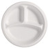 HUHTAMAKI Chinet® 25777CT PaperPro Naturals Molded Fiber Dinnerware, Round Plates, 3-Compartment, 10.25" dia, Natural, 125/Pack, 4 Packs/Carton