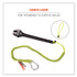 TENACIOUS HOLDINGS, INC. ergodyne® 19003 Squids 3100 Lanyard with Aluminum Carabiner + Cinch-Loop, 10 lb Max Working Capacity, 35" to 45" Long, Lime