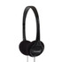 These portable over-the-head headphones help you enjoy quality sound from your laptop, PC, MP3 player or phone. The ultra lightweight design lets you wear these headphones comfortably all day long.  Compatible with all devices with a 3.5 mm audio jack.  4 feet of cord gives you a generous amount of slack.  Cushioned ear pieces are soft and pleasant to wear.  The headphones are black and styled after the KPH7 design for a sleek look.