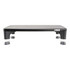 The Allsop Hi-Lo Adjustable Monitor Stand features a sturdy long-lasting wood platform, removable legs for height adjustment, and non-slip rubber feet to prevent sliding. The innovative Hi-Lo interchangeable leg system allows users to choose the best ergonomic height for their desk setup. Monitor stand height may be set at 2.8in or 4in depending on how much elevation is required for ideal ergonomic comfort.  Sleek monitor stand with sturdy-finish MDF surface.  Modern design complements interiors and office spaces.  Easily change between two heights - 2.8? or 4?.  Change height using included spacers.  Supports monitors up to 32? and 30 lbs.