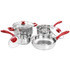 GIBSON OVERSEAS INC. 995115269M Gibson Home Crawson 7-Piece Stainless Steel Cookware Set, Red