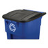 RUBBERMAID COMMERCIAL PROD. 9W27-73 BLU Square Brute Recycling Rollout Container, 50 gal, Plastic, Blue