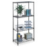 SAFCO PRODUCTS CO 5241BL Safco Commercial Wire Steel Shelving Unit, 4 Shelves/4 Posts, Black