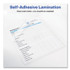 AVERY PRODUCTS CORPORATION 73601 Clear Self-Adhesive Laminating Sheets, 3 mil, 9" x 12", Matte Clear, 50/Box