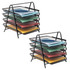 EMS MIND READER LLC 4TPAP2PK-BLK Mind Reader 4-Tier Desktop Organizer Paper Tray, 12-1/2inH x 13-3/4inW x 12inD, Black, Set Of 2 Trays